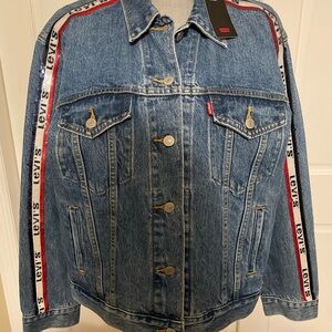 Levi's Premium Denim Jacket with Sequins Red Stripe